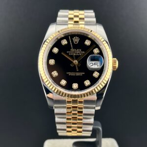 1 – 1 Rolex Datejust 36mm Acciaio/oro Nero Brillanti