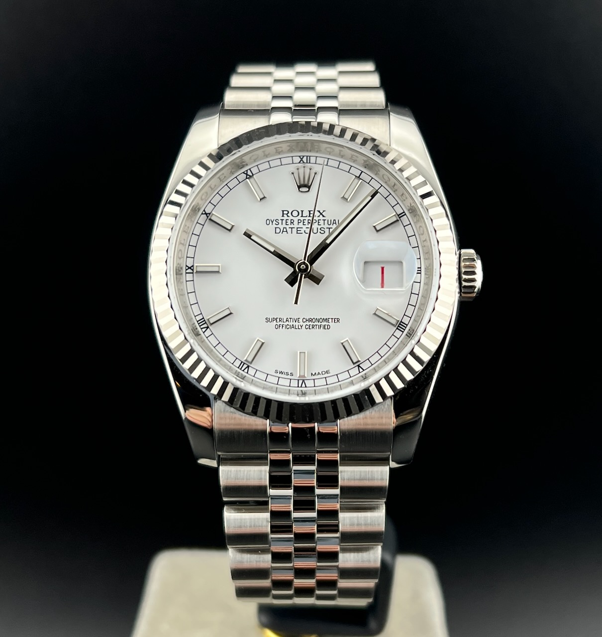 Rolex Datejust 36mm Bianco Indici Roulette Jubilee